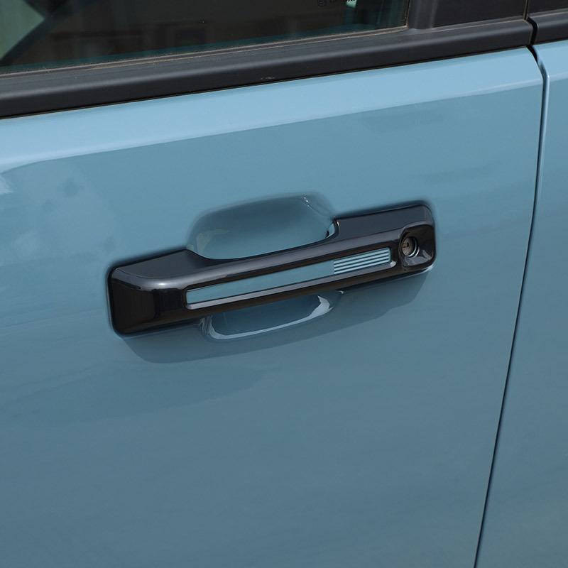 For Ford Maverick -2025 ABS Carbon Fiber/Black/Silver Car Door Exterior Door Handle Cover Trim Sticker Car Accessories