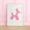 Poster Stampabile Arte Murale Cane Palloncino Rosa Poster Preppy per Decorazione Camera da Letto Poster per Adolescenti per Stanza Dormitorio Poster con Stampa di Cane Appartamento Universitario