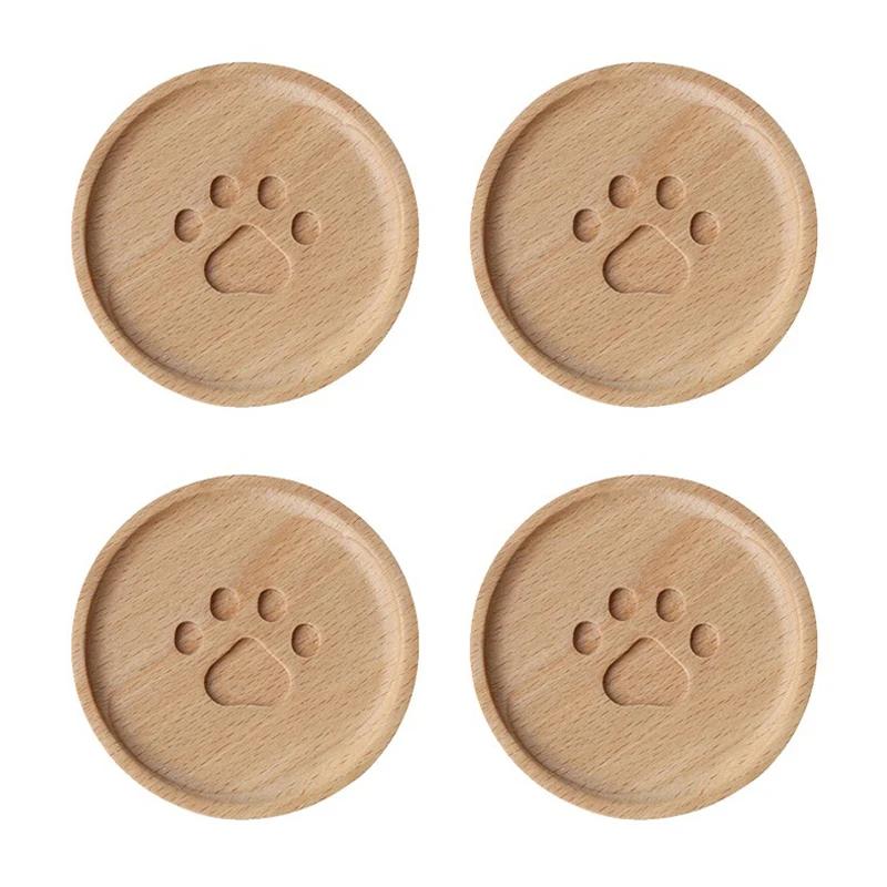 

4 шт. подставки под чашки деревянные подставки под напитки милые круглые подставки под чашки подставка под горячее чай кофе подставка под кружку набор подставок для столовых приборов кухонные принадлежности