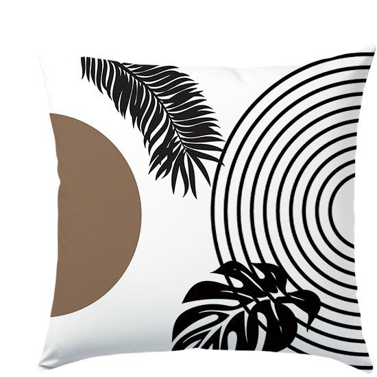 Cuscini Decorativi Moderni con Stampa di Foglie a Motivo Geometrico, Federa in Poliestere, Copricuscino Decorativo per Divano, Cuscino per Testiera