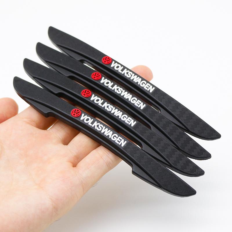 New 4pcs Rubber Car Door Edge Protector Stickers Anti Collision Strips For VW Passat 4 Tiguan Golf CC Polo GTI Motion MTM Touran zl8