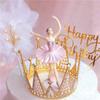 3Pcs Ballet Girls Cake Topper Dancing Girl Doll Decor Wedding Birthday Cake Decor Baby Shower Party Baking Decoration Girl Toys