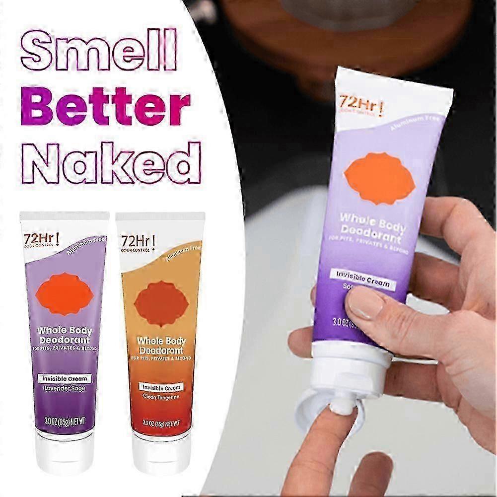 Whole Body Deodorant Cream for Women & Men, 72 Hour Odor Control, Aluminum-Free, Soft Powder Scent, Underarms & Pits