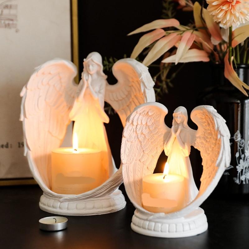 Evropský pryskyřičný andělská křídla svícen bytové dekorace pokojové dekorační doplňky pro svíčky ozdoby