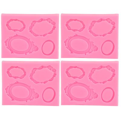 4pcs Picture Frames Silicone Mold Cake Decorating Photo Frame Chocolate Making Mold