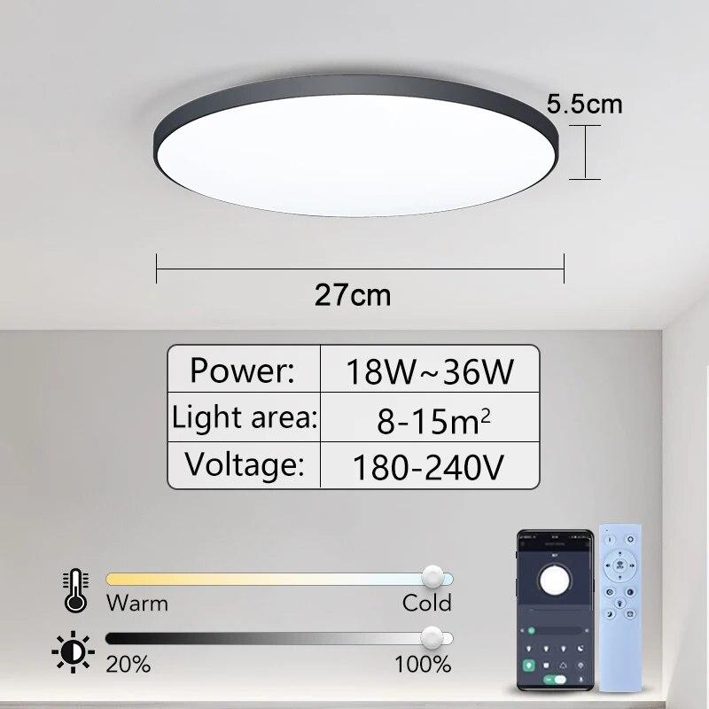 

Smart Led Ceiling Lamp 36W 50W 220V Dimmable Modern Led Ceiling Lights With APP Remote Control For Bedroom Living Room changeable