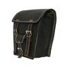 Handmade Black Goat Leather Motorcycle Saddlebags - Vintage Biker Panniers (Set of 2)