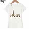 Ich Liebe Paris T-Shirt Sommer Mode Damen T-Shirt Vintage Paris Goldene Buchstaben Design Shirts Lässige Damen Oberteile Mädchen Süße T-Shirts