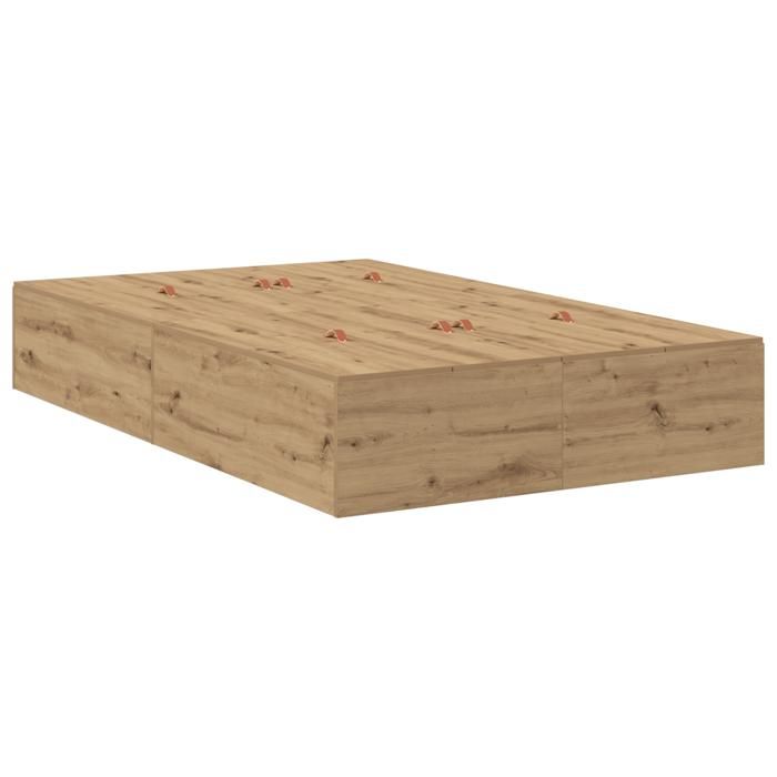 Cadre de lit de rangement vidaXL Artisan Chêne 120x200 cm 3335372