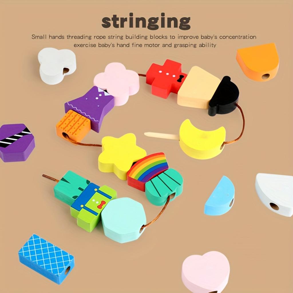 Wooden Expression Set Beads, Attention Training Toys Suitable For Children Aged 3 And Above, Enhance Logical Thinking Ability