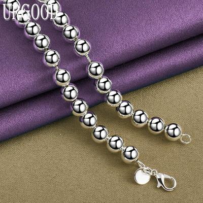 Collana con perline in argento sterling 925 e ciondolo per matrimonio