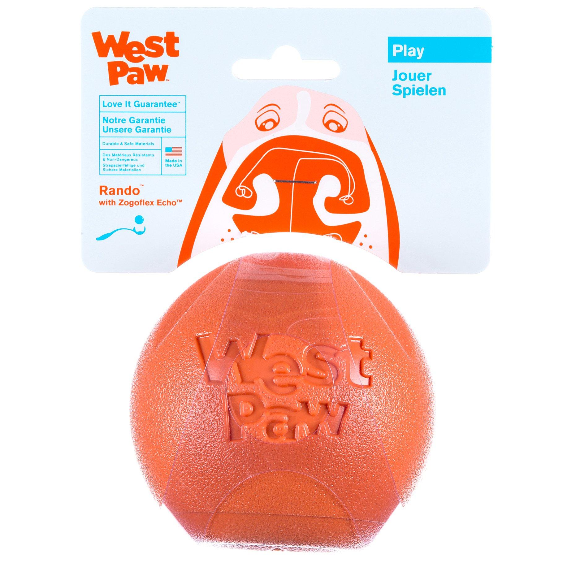 

West Paw Zogoflex Echo Randa Dog Toy, Dog Ball, Orange, Large