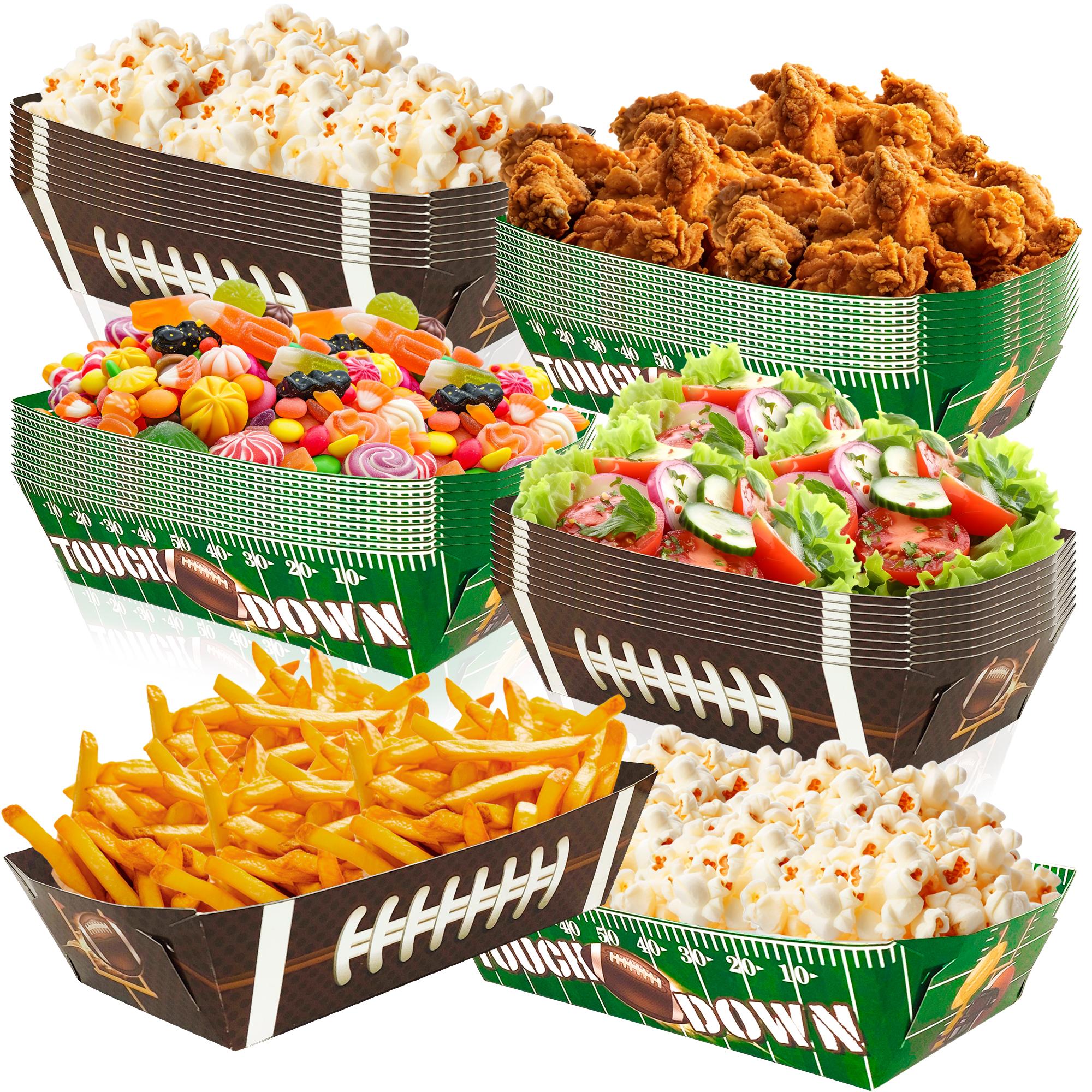 

36 Pcs Football Party Paper Tray, Football Food Trays Set-Football Party Paper Food Trays,Football Paper Snack Tray&Football Trays for Food зелёный