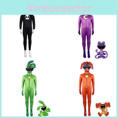Poppy Playtime Halloween Jumpsuit Cosplay Kostuum Melkzijde Polyester Voor Kinderen Rollenspel