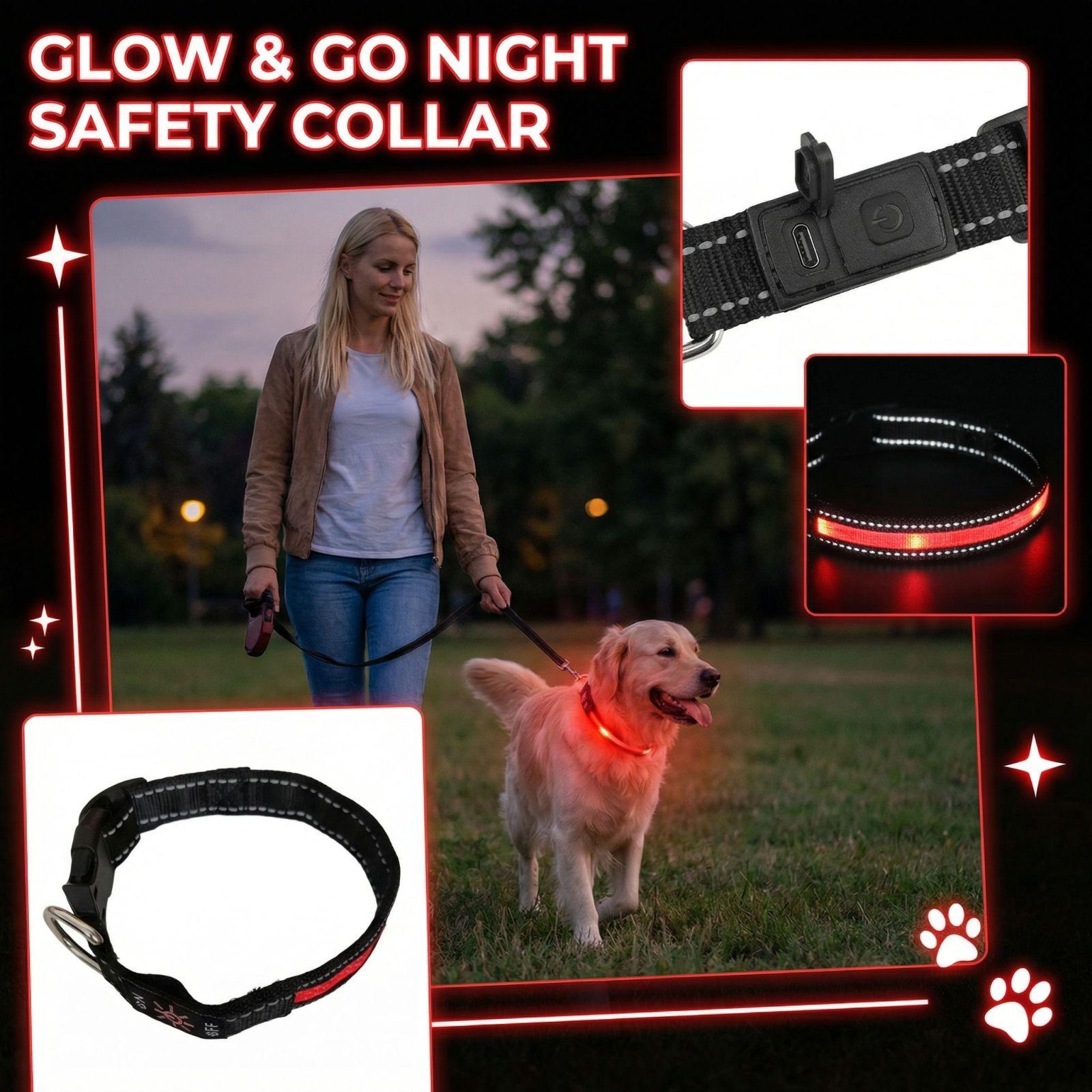 

LED Dog Collar Night Light Pet Collar L червоний