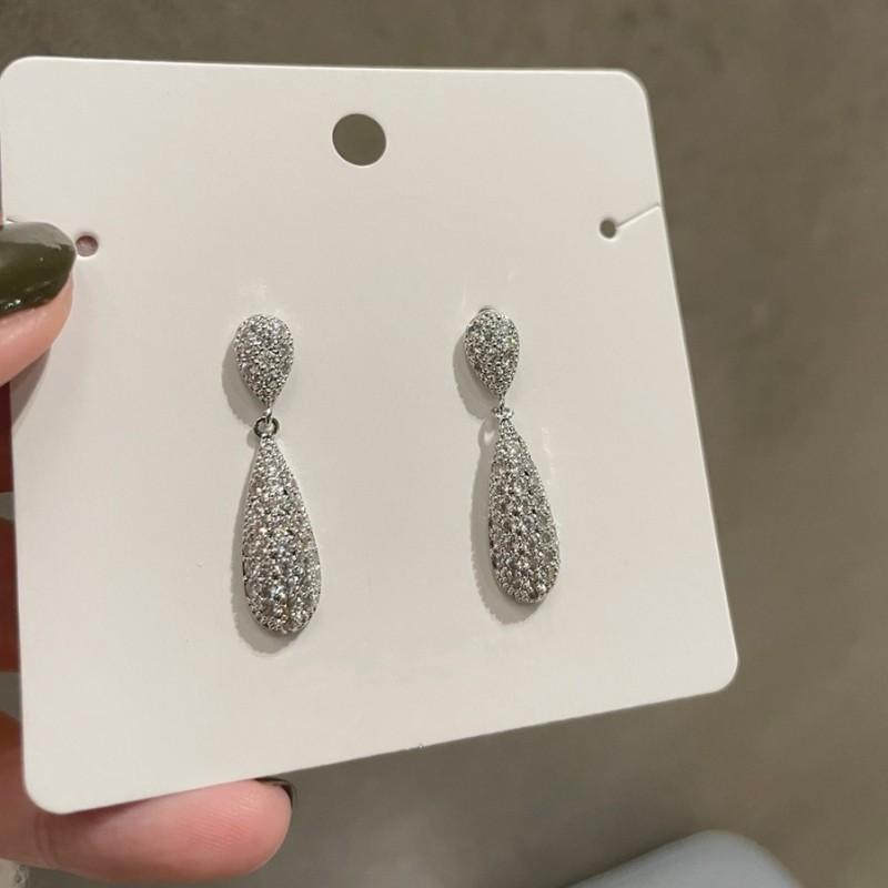 Huitan Fashionable Waterdrop Dangle Earrings for Women  Color Dainty Lady's Ear Accessories Wedding Party Luxury Jewelry