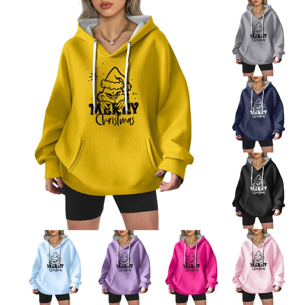 Women's Fashion Casual Christmas Angel Print Pullover Long-Sleeve Sweatshirt