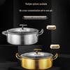 FATTBAO 304 Stainless Steel Hammered Hot Pot with Glass Lid
