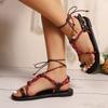 Fashion Flat Sandals for Women New Summer 2025 Knitted Non-slip Sandals Casual Comfortable Women Beach Roman Shoes Sandalias De Mujer