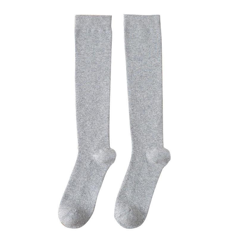 Female Spring and Autumn Pure Cotton Color Pressure Thin Leg Long Leg Socks