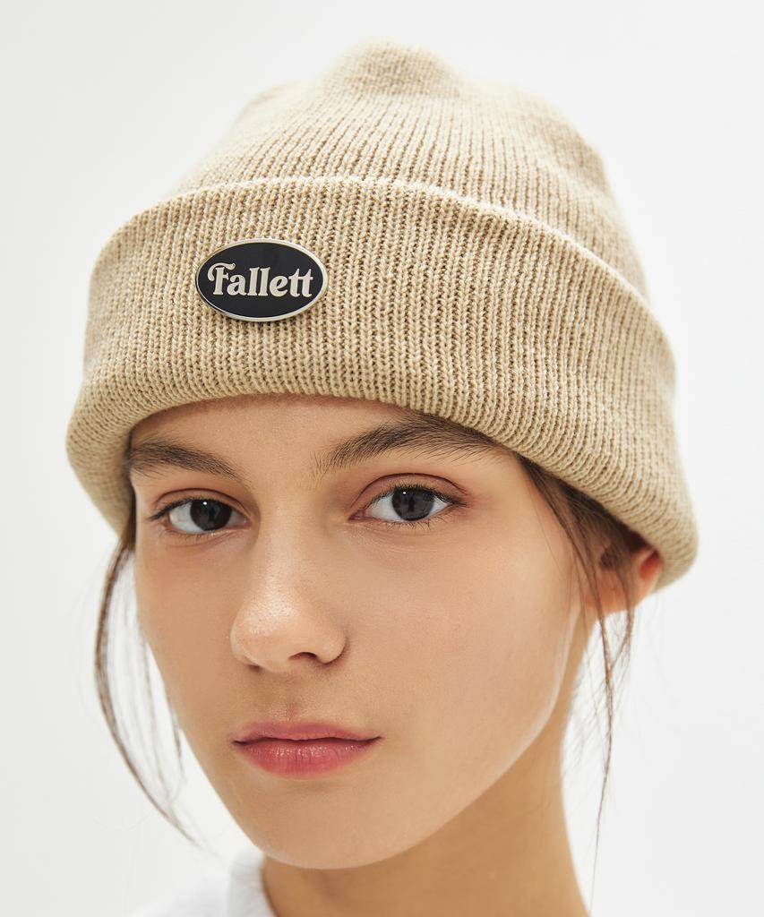FALLETT Badge Strickmütze Butter