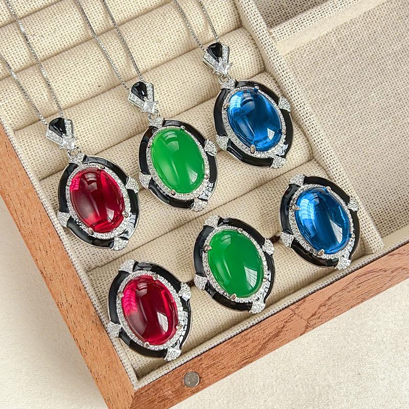 Jewelry Europe Simulation Corundum Chalcedony Creative Set Main 13 * 18