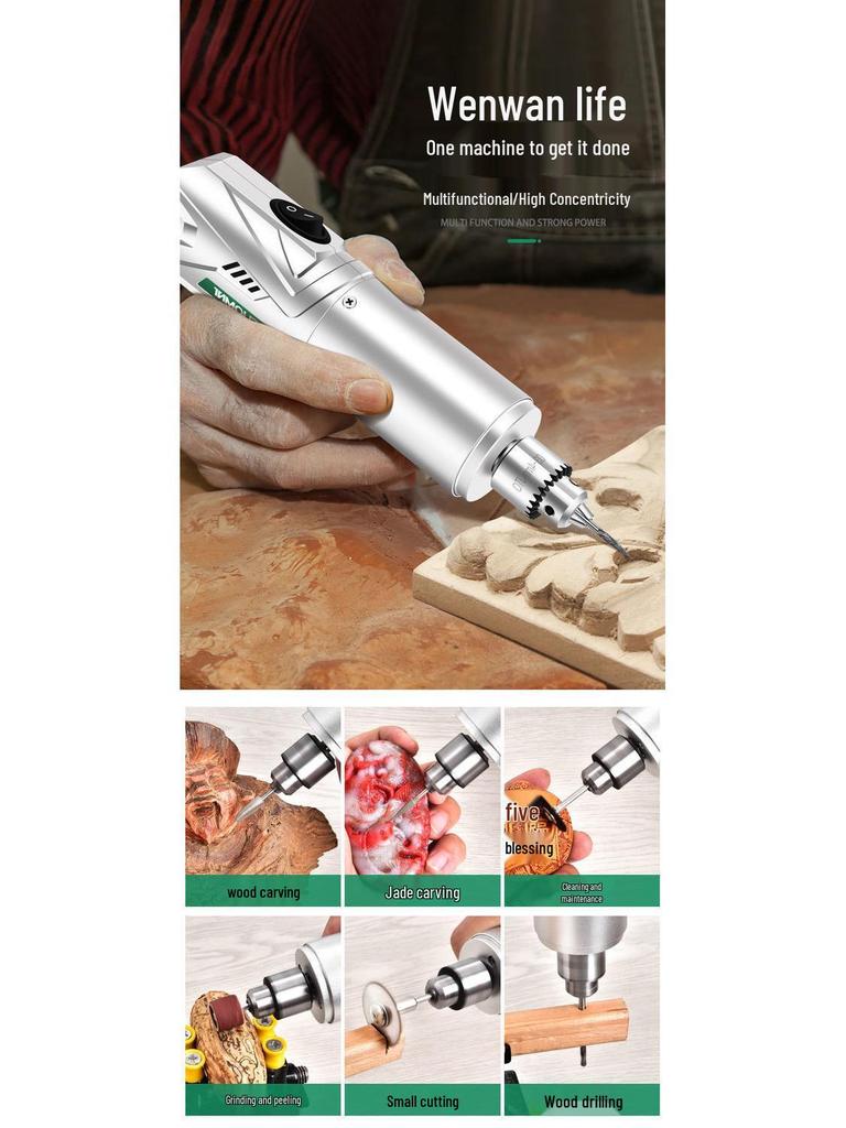 Minaite Handheld Electric Grinder for Jade & Wood Carving and Polishing