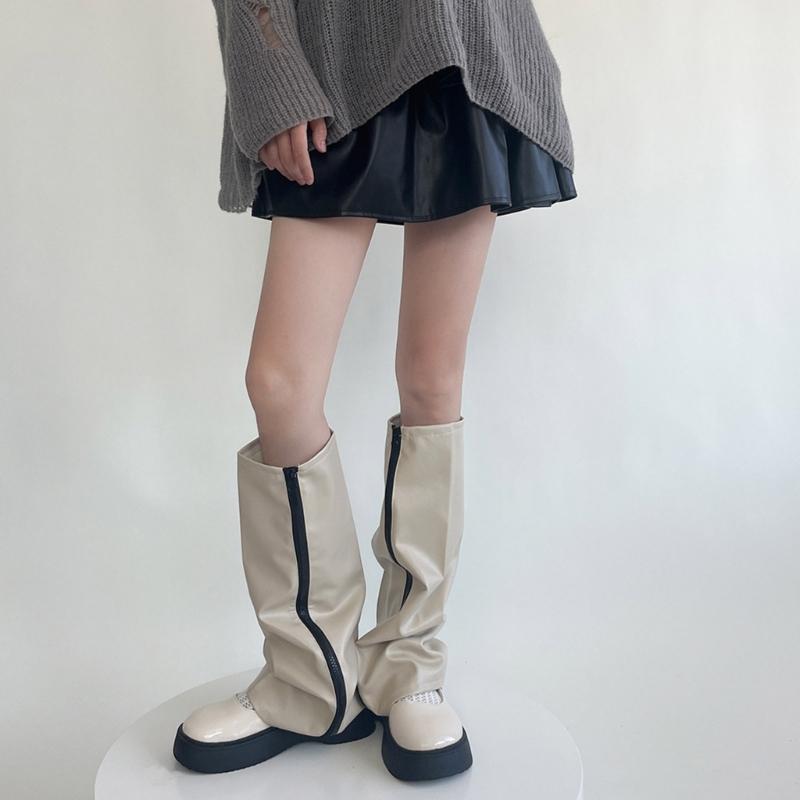 Scaldamuscoli Al Ginocchio da Donna Leggings Caviglia Alta Benda Ginocchio Alto Stivale Tubo Lungo Calze Lunghe Manica per Gamba Copri Polpaccio