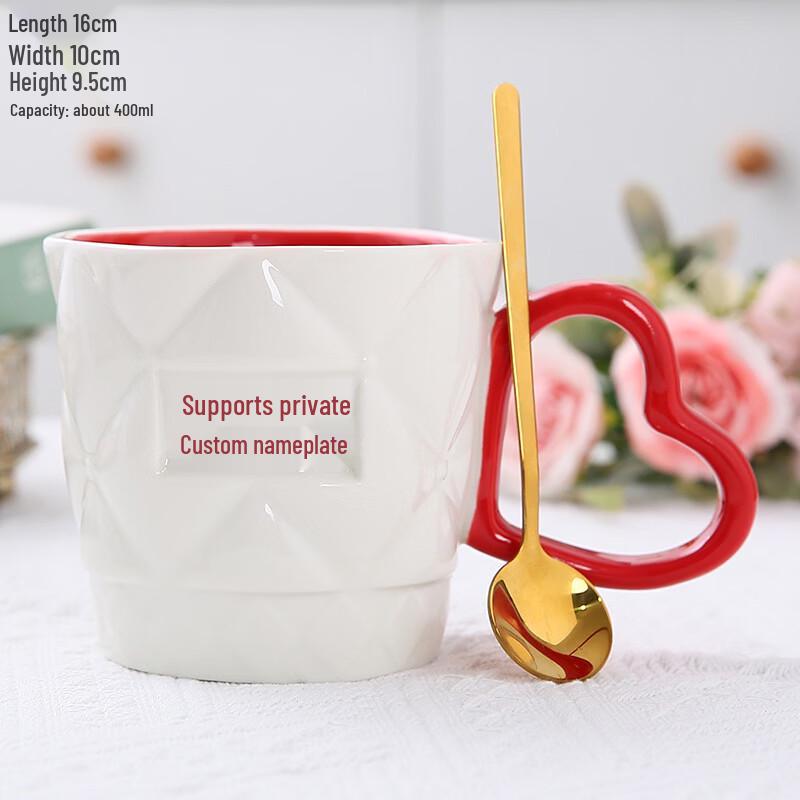 Handun Ceramic Mug with Stirring Spoon