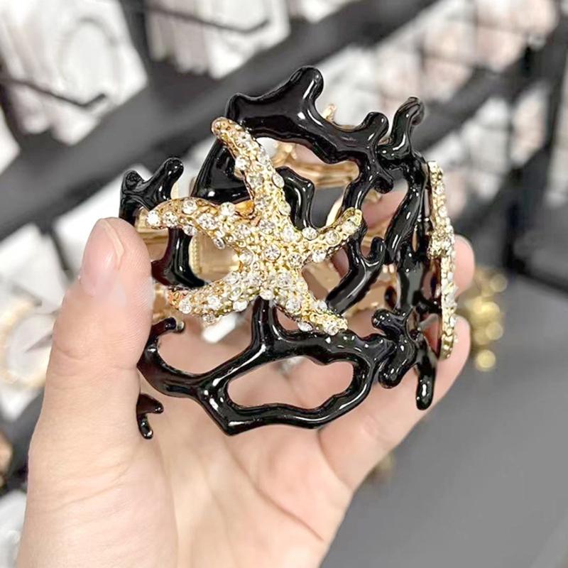 Mehrzweck-Armband mit unregelmäßiger Korallenfeder, stabiler Armreif aus Legierung, verstellbar, Modeschmuck-Accessoire für Frauen