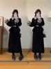 2025 Winter Women's Plus Size Slimming Fur Collar Jacket & Belted Skirt Set