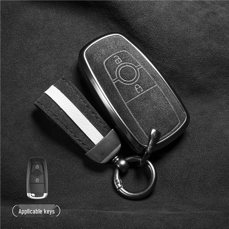Luxury Suede Key Covers for Ford Explorer ST, Escape, Edge, 4WD, Mondeo, and EVOS