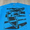 Vintage Y2K Berühmte Stars and Straps T-Shirt Blau Kurzarm Grunge Skater Cyber M