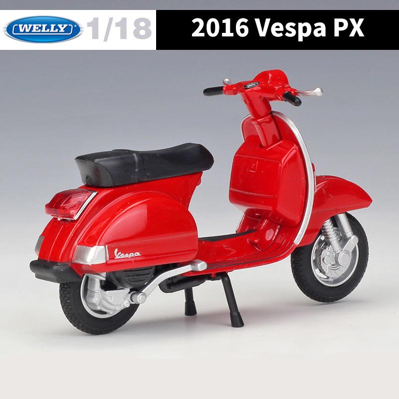 Welly 1/18 2016 Vespa PX Lega Scala Modello di Motocicletta Diecast Veicoli Giocattolo Metallo Auto Collezione Veicoli Giocattolo per Bambini Regalo