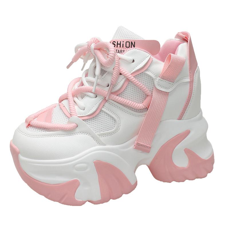 

Fashion platform dad shoes women s popular spring new Korean version muffin shoes casual sports high heels women s shoes 39 рожевий