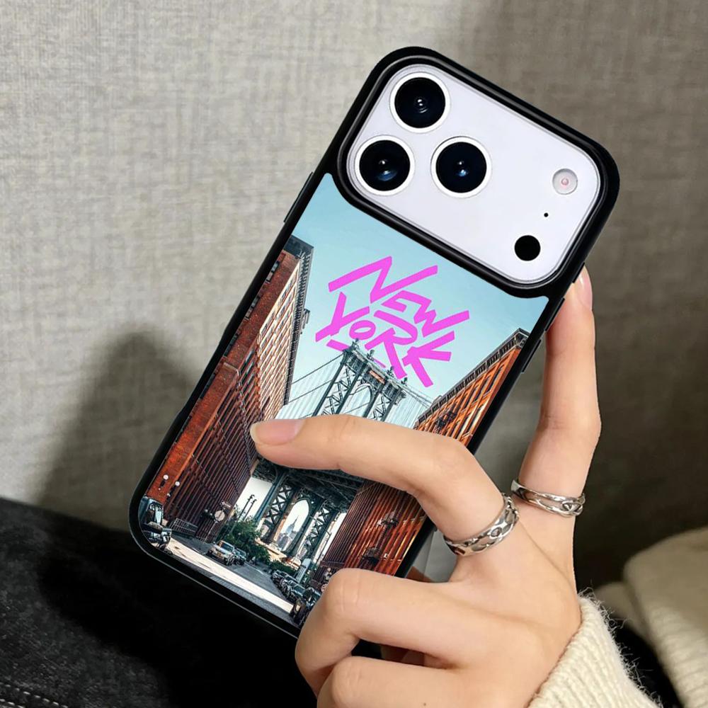 Hülle Case für iPhone 17 Air 16 Pro Max 15 Plus 11 13 Mini 14 12 Rückseite Handyhülle New York City weich