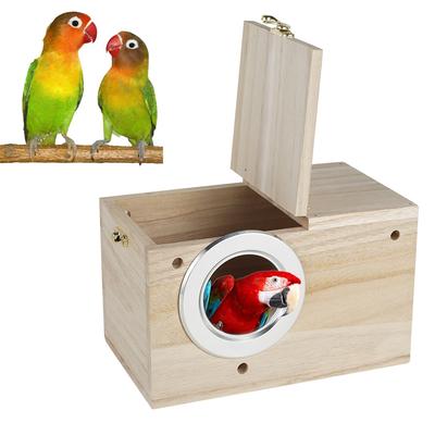 Maison d'oiseaux en bois Nid Oiseaux Reproduction Accouplement Boîte Extérieur Mangeoire à oiseaux Cages à perroquets Accessoires pour animaux de compagnie Décoration maison Balcon