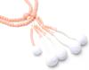 Soka Gakkai Prayer Beads New Member Present Gongyo 3 Piece Set for Women Prayer Beads Pink Coral Prayer Bead Holder Dot Blue