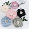 5Pcs 3D Beaded Center Chiffon Artificial Flowers for DIY Sewing Garment Patch Photo Prop Party Decoration