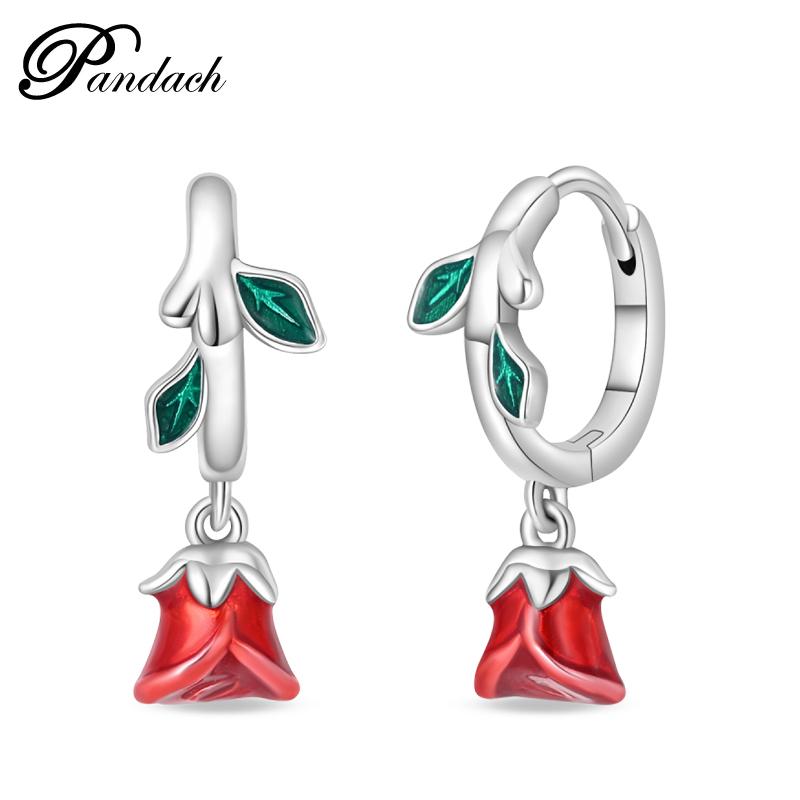 Brincos Exquisitos de Abelha, Borboleta e Joaninha em Prata de Lei 925 Para Mulheres Românticos Brincos em Forma de Coração Rosa Joias para Festa de Casamento