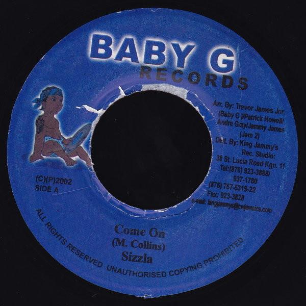 

7inch Record SIZZLA - Come On NONE Baby G Records 2002 Jamaica Reggae, Ska & Dub Used