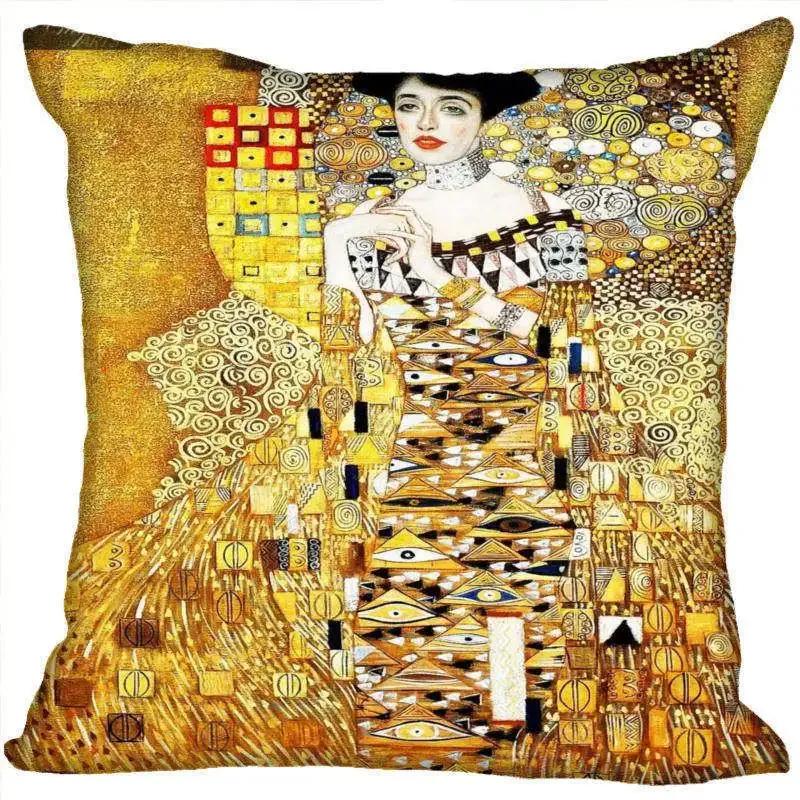 Benutzerdefinierte Kunstmuster Kissenbezüge Gustav Klimt Quadratischer Kissenbezug Weihnachten Reißverschluss-Kissenbezug 45*45cm(Eine Seite)