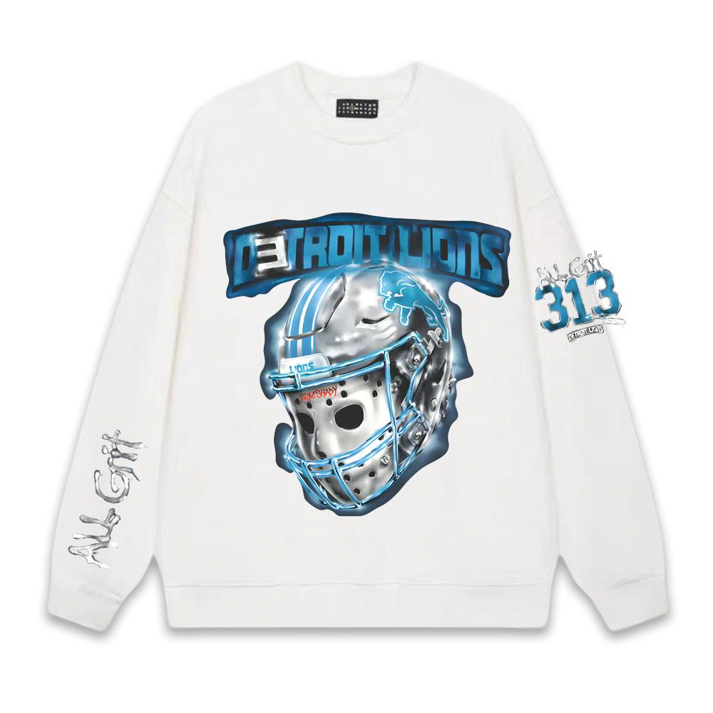 EMINEM X LIONS ALL GRIT LONGSLEEVE 2026 New American rapper Eminem Same As Official Website Autumn/Winter High Quality Hoodie