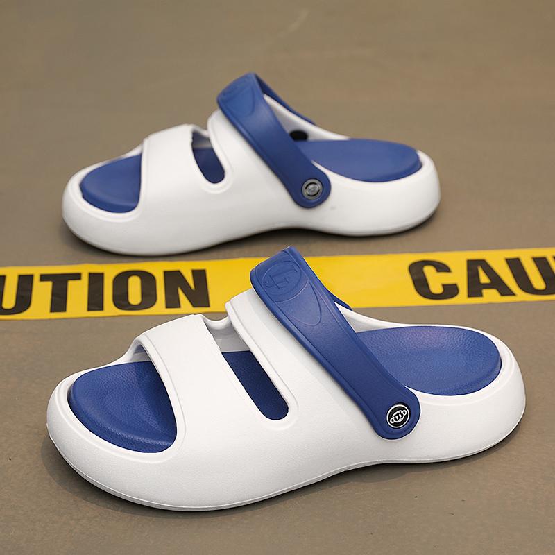 

Модные мужские тапочки из ЭВА, летняя обувь для мужчин, нескользящие сандалии для дома и отдыха на природе, модные универсальные мужские тапочки, популярная модель 45