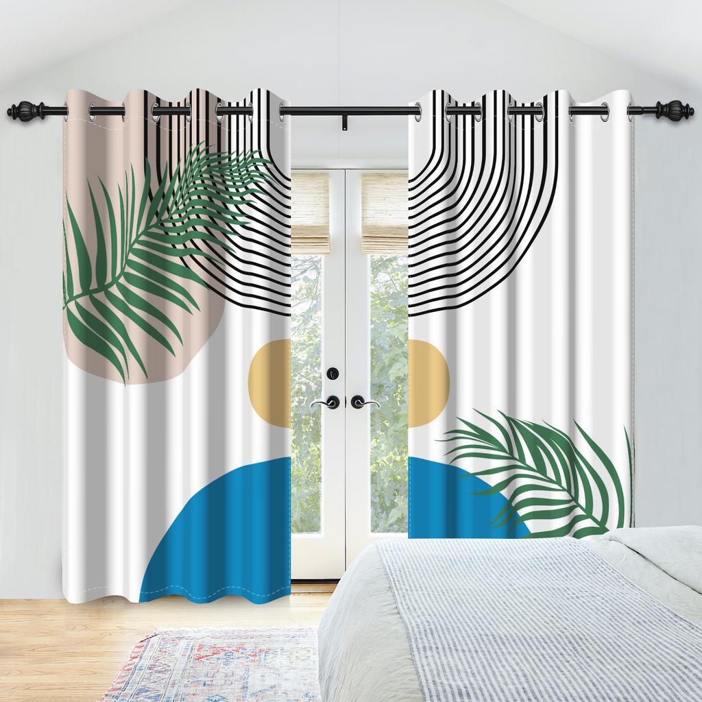 Abstract Blackout Curta Boho Modern Sun Moon Abstract Geometric Design Medieval Minimalism Nordic Polyester Bedroom Curta