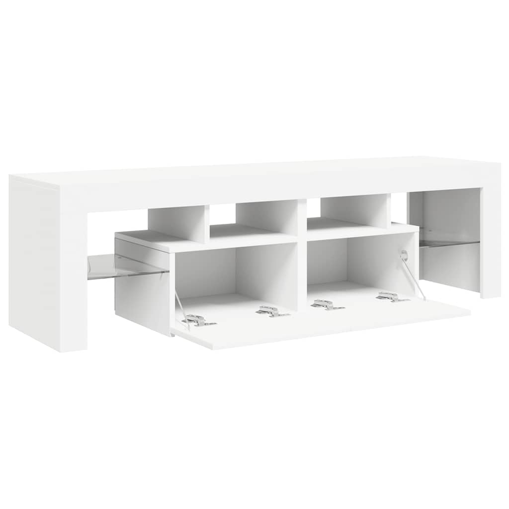 TV Cabinet with LED Lighting White 140 x 36.5 x 40 cm