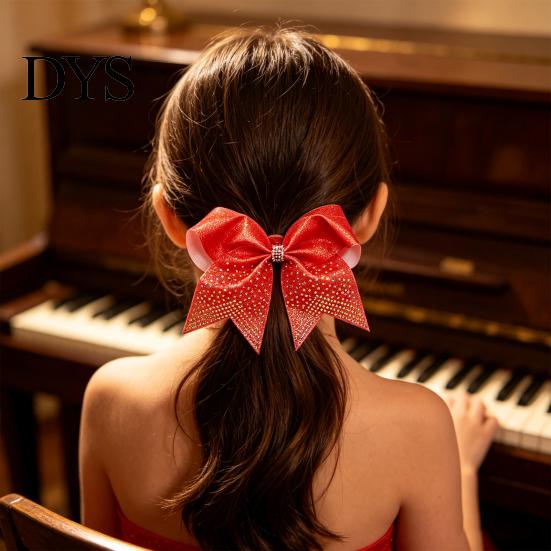 Glitter Bow Hair Clips Sparkling Clip, Sequin Clip for Cheerleading Aerobics Stage Accessories Performance And Dance Team Accessories, Decorative Ties