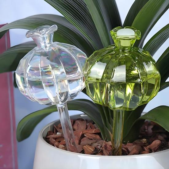 Iridescent Self-Watering Globes Glass Pomegranate Shape Automatic Watering Bulb Planter Insert Irrigation Tool for Indoor Plants Home Gardening
