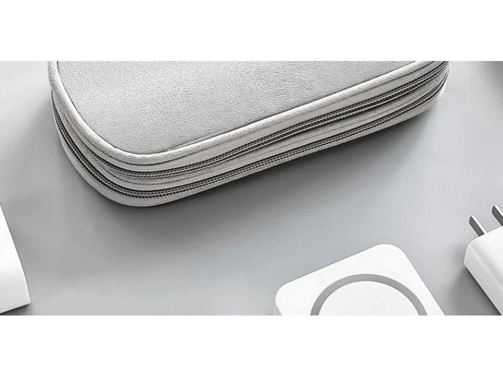 Portable Travel Essential: Data Cable, Power Bank, and Earphone Storage Bag