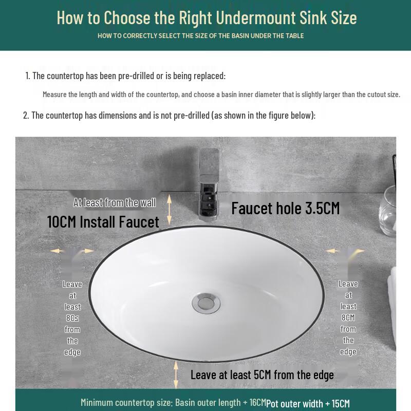 Oval Ceramic Undermount Bathroom Sink